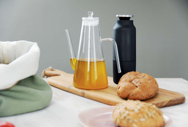 WD LifeStyle Öl- und Essigflasche aus Borosilikatglas 400 ml – Dosierer für Öl und Essig zum Servieren