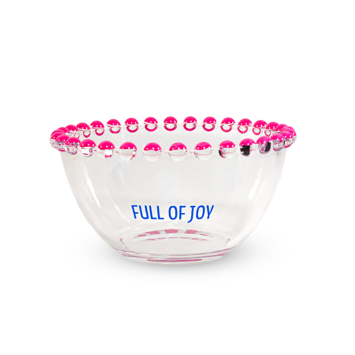 WD LifeStyle Set 2 Schüsseln 500 ml aus Glas Dekoration "Start Fresh" und "Full of Joy" Rosa Blau