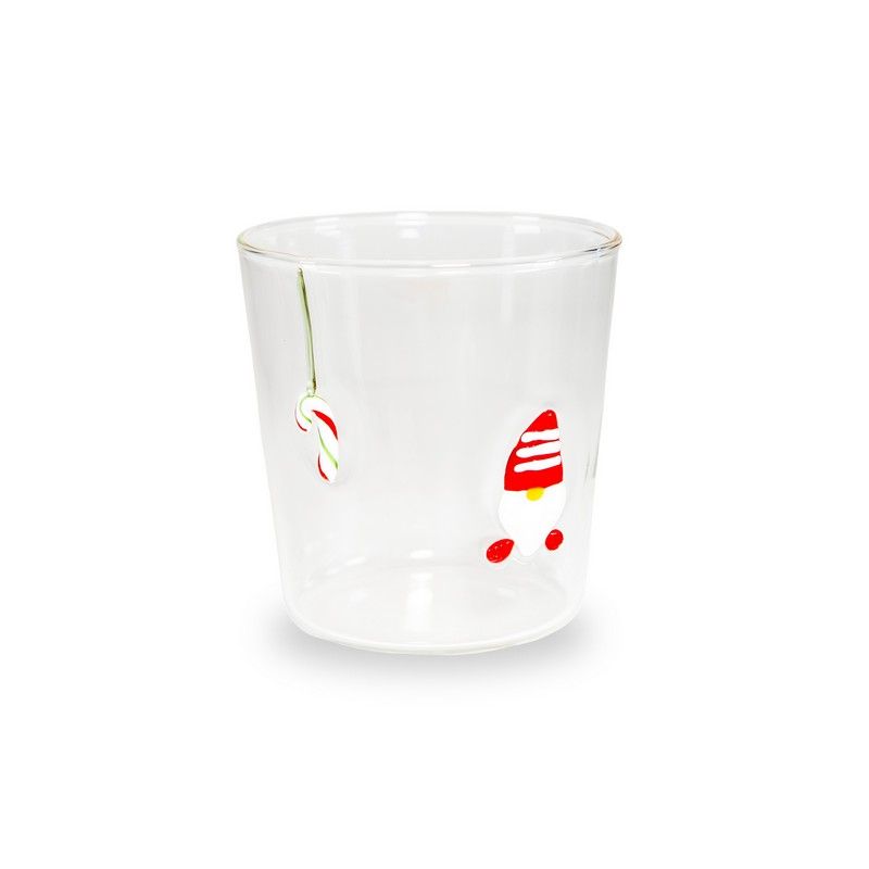 WD LifeStyle Bicchiere Vetro Borosilicato Cc 250 ml Decoro Gnomo