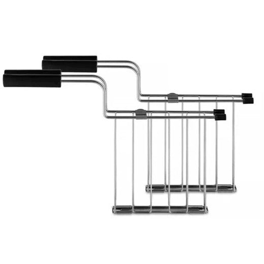 Alessi Toru, 2 Toasterzangen Schwarz aus Edelstahl und Thermoplastisches Harz