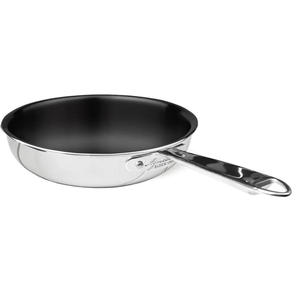 AGNELLI Hochwertige Schräge Pfanne Alu-Inox 2ply Antihaftbeschichtung mit 1 Griff D 28 cm