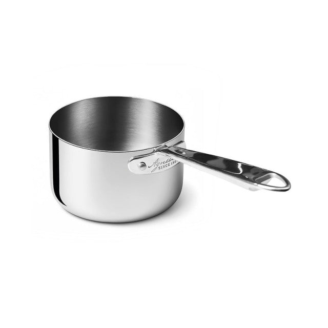 AGNELLI Hochformat-Kasserolle Aluinox 3Ply 1 Griff Edelstahl Poliert 20x14 cm