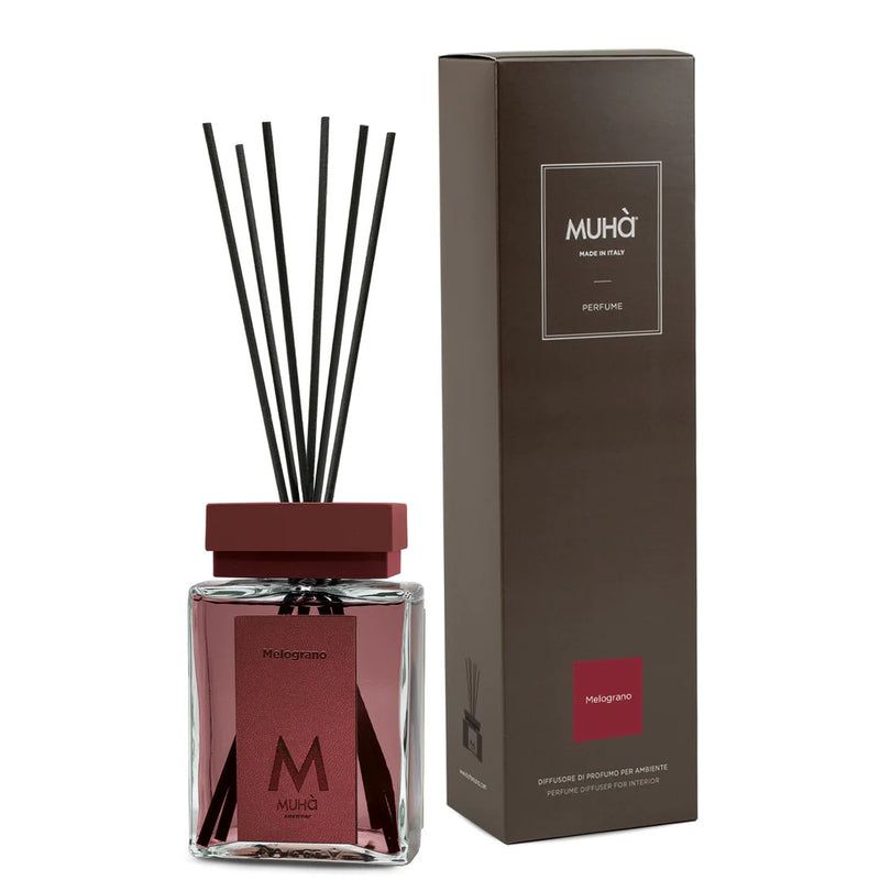Muhà Luxe Perfume Diffusor Raumduft mit Stäbchen Granatapfel 200 ml