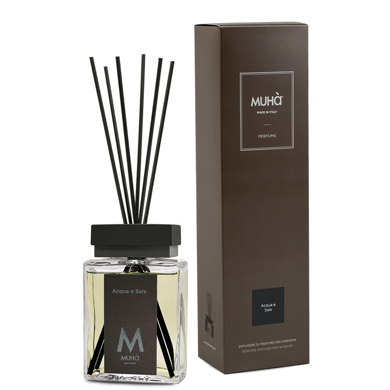 Muhà Luxe Perfume Diffuser Ambiente mit Stäbchen Wasser und Salz 200 ml