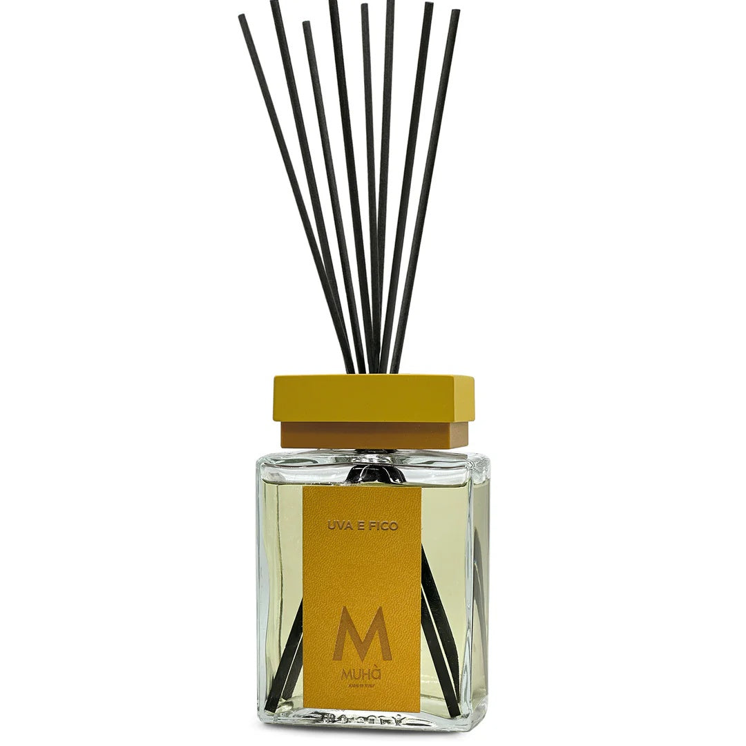 Muhà Luxe Perfume Diffuser Raumduft mit Stäbchen Traube und Feige 1.000 Ml