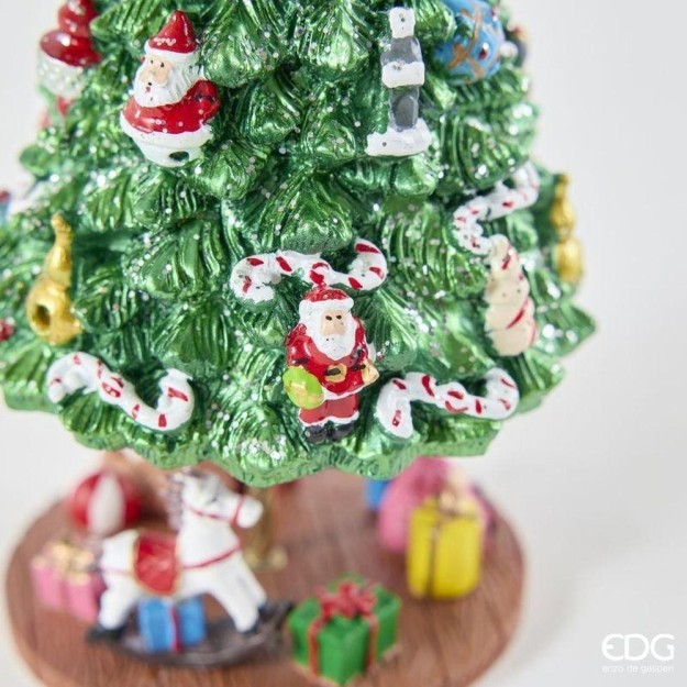 EDG Enzo De Gasperi Weihnachtsspieldose Kiefer mit Geschenken H.18 Grün
