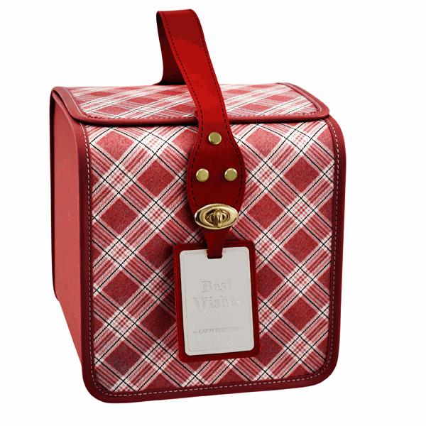 L'Arcolaio Vintage Red großes quadratisches Kästchen 20,9x21,2x22 cm