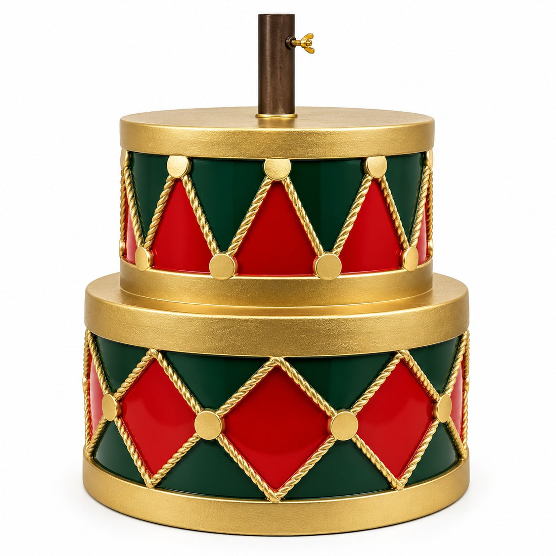 Dekorativer Christbaum-Sockel Überlappte Trommel Polyresin 50 x 50 x 45 cm