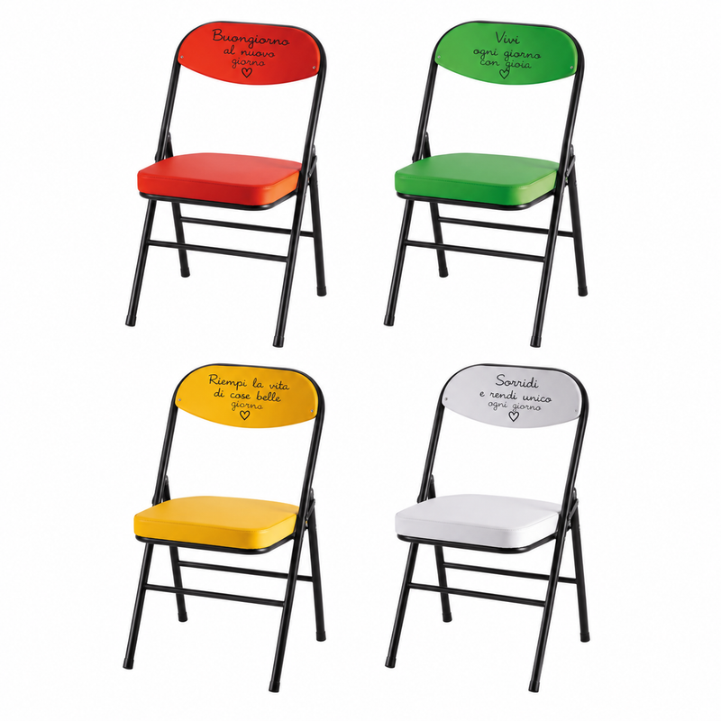 Ad Trend Sedia Pieghevole 39 x 46 x 82 cm – Sedia Salvaspazio per Casa e Cucina, Modelli Assortiti 1 Pz