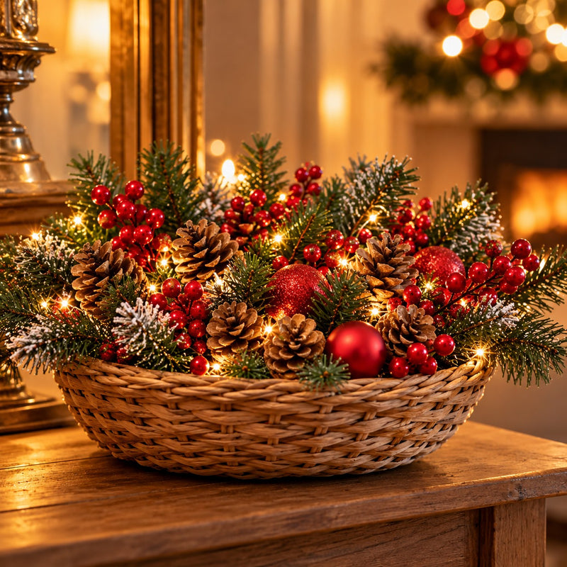 Piovaccari Schachtel mit 50 Naturzapfen Ø4 cm – Dekorative Zapfen für Weihnachtsbaum, Weihnachtsdekoration, Tischdeko und DIY