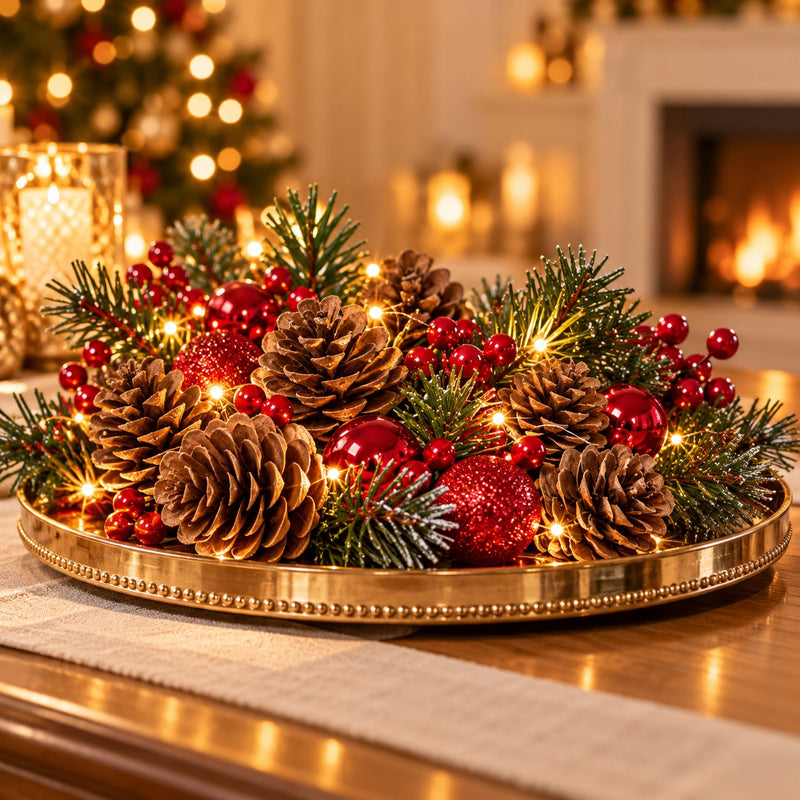 Piovaccari 15er-Set Deko-Zapfen Ø3 cm – Zapfen für Weihnachtsbaum, Weihnachtsdeko, Tischdeko und Basteln
