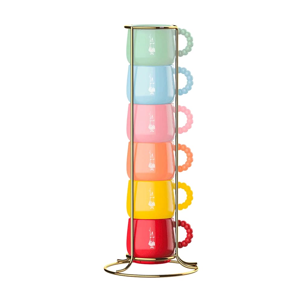bialetti bialetti set 6 tazzine impilabili multicolor ean 8006363093941
