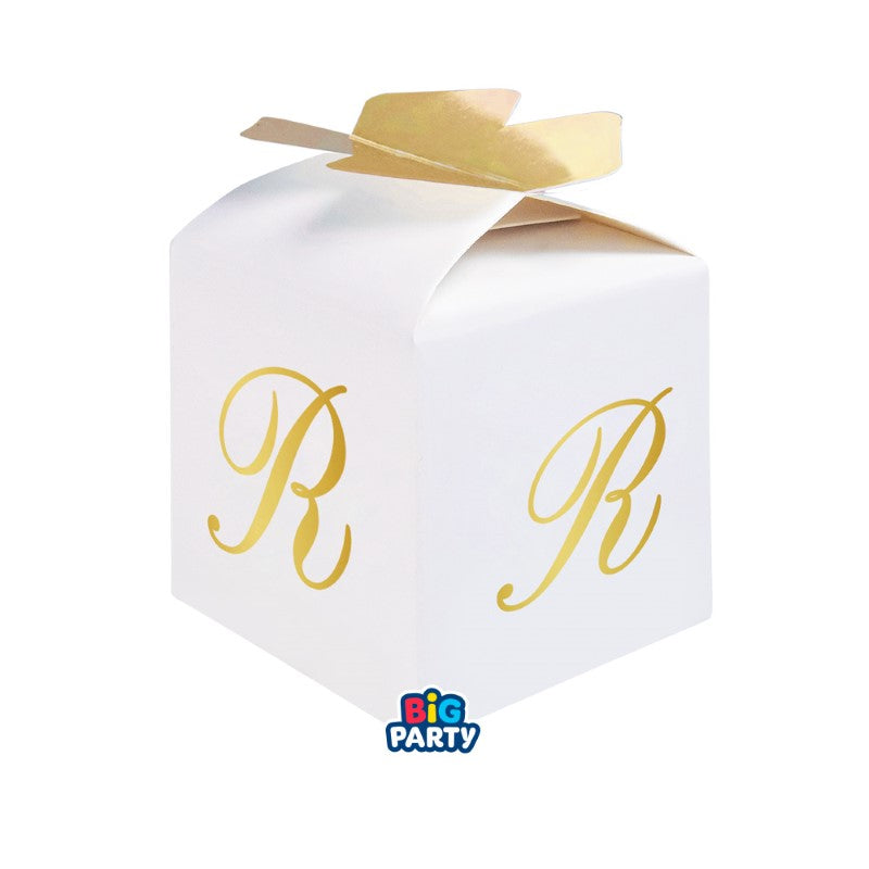 big party big party bomboniera scatoline cubetto fiocco lettera r cf 10 pz