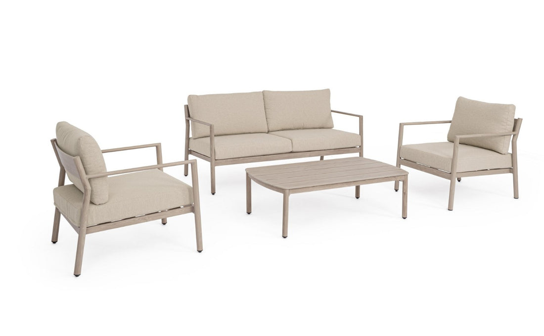 bizzotto bizzotto set 4 salotto sirius timber big con cuscini divano 2 poltrone e tavolino ean 8051836778771