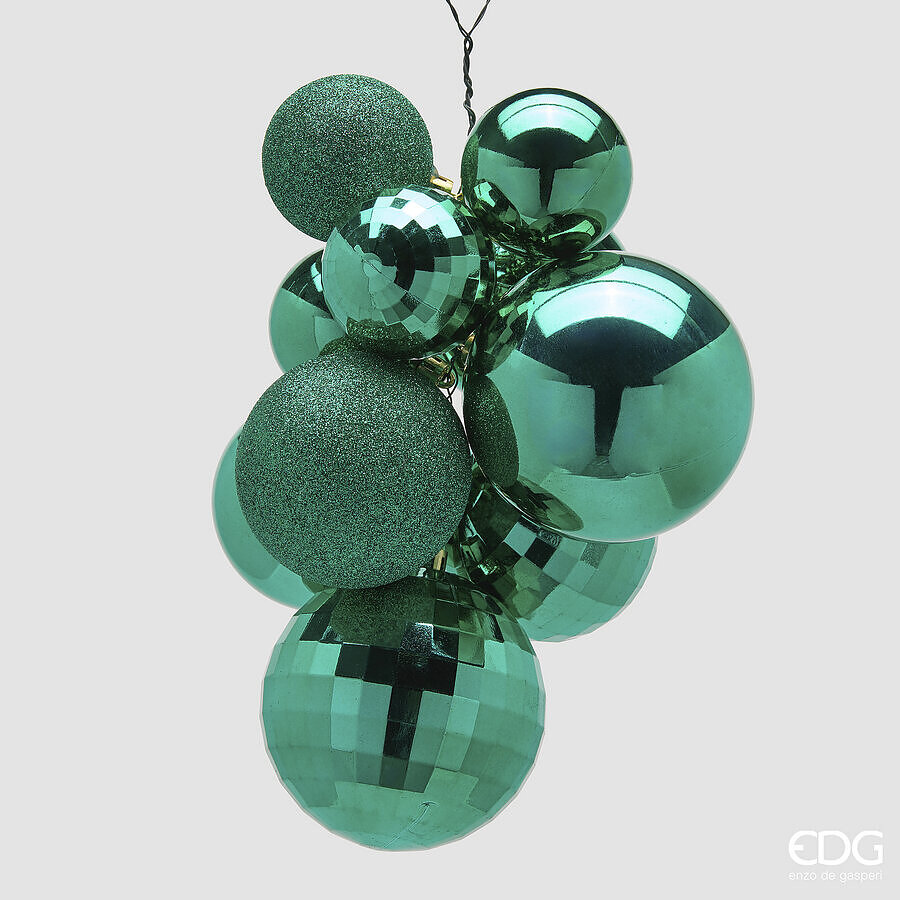 edg enzo de gasperi edg enzo de gasperi addobbo di natale grappolo mirrormix 10 pz green ean 8059824555489