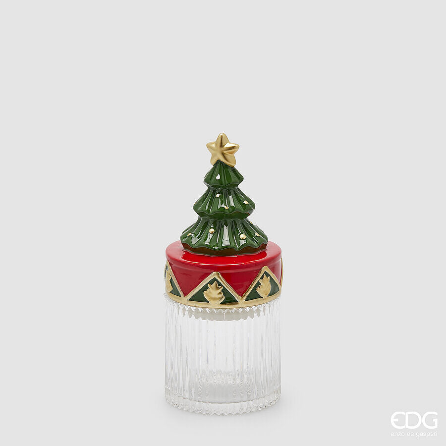 edg enzo de gasperi edg enzo de gasperi contenitore pino natale h 25 cm d 11 cm green red ean 8059824539632