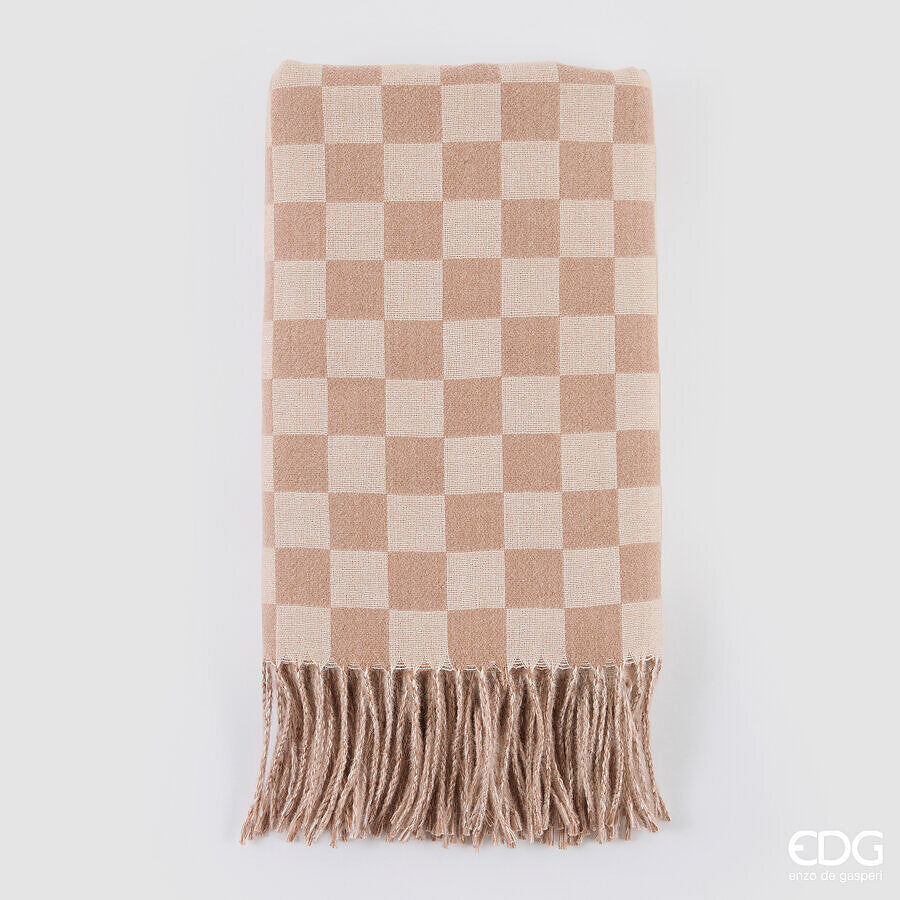 edg enzo de gasperi edg enzo de gasperi coperta a scacchi 152 x 127 cm poliestere bianco rosa ean 8059824624246