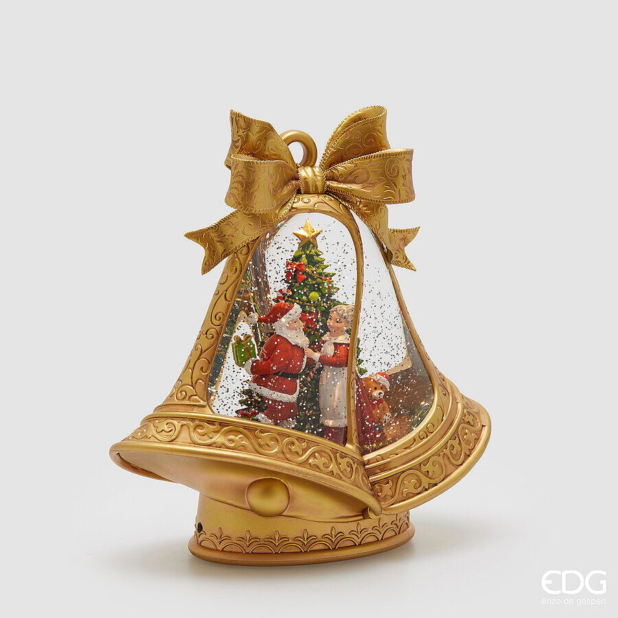 edg enzo de gasperi edg enzo de gasperi decoro campana babbo e mamma natale h 243 cm l 24 cm l 105 cm musica mov led gold ean 8059824583185