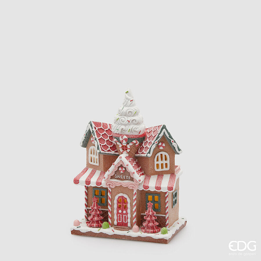 edg enzo de gasperi edg enzo de gasperi decoro casetta marzapane natale led h 285 cm l 21 cm l 14 cm multicolo ean 8059824567017