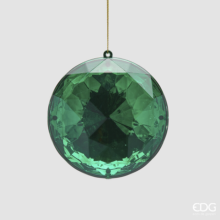edg enzo de gasperi edg enzo de gasperi decoro diamante rotondo di natale da appendere d 10 cm l 45 cm pp emerald green ean 8059824535627