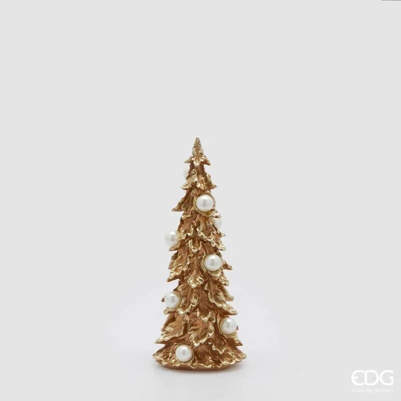 edg enzo de gasperi edg enzo de gasperi decoro pino di natale con perle h 34 cm d 13 cm gold ean 8059824562951