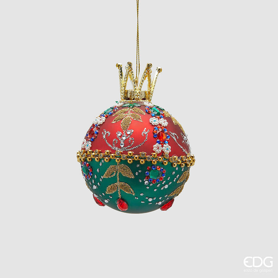 edg enzo de gasperi edg enzo de gasperi pallina di natale boheme d 8 cm h 11 cm in vetro rosso verde