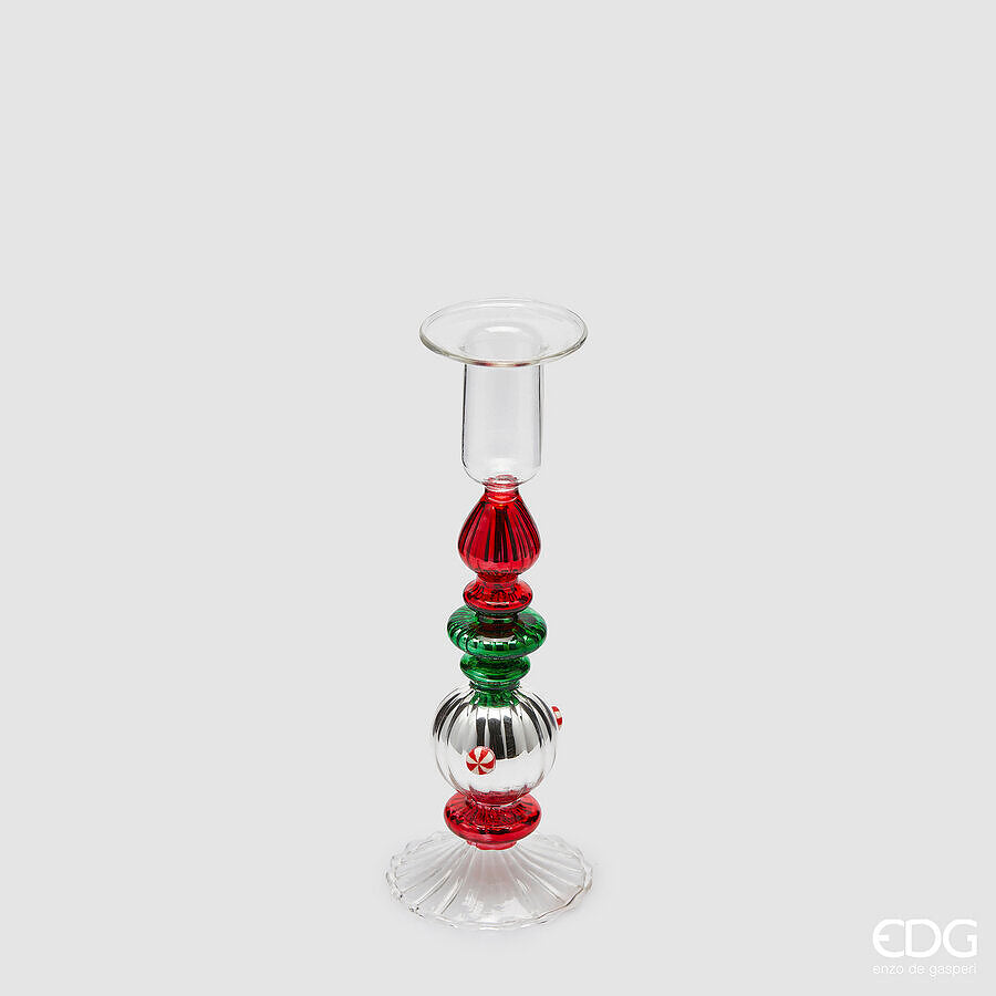edg enzo de gasperi edg enzo de gasperi portacandela strati di natale h 19 cm d 65 cm green red ean 8059824572196