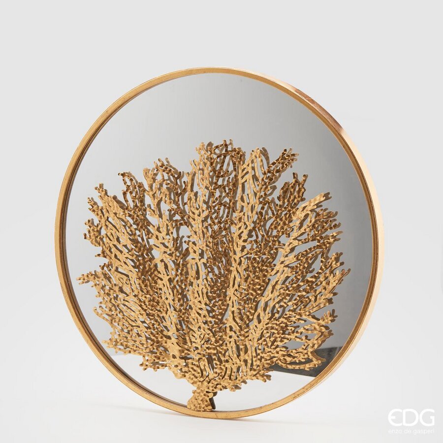 edg enzo de gasperi edg enzo de gasperi specchio in metallo con decorazione corallo d 60 cm gold specchio parete design elegante ean 8059824138828