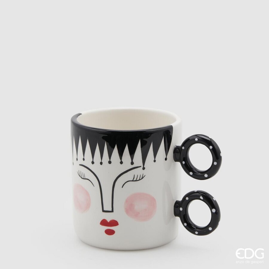 edg enzo de gasperi edg enzo de gasperi tazza natale con 2 anelli h 11 cm d 10 cm white black ean 805982418528