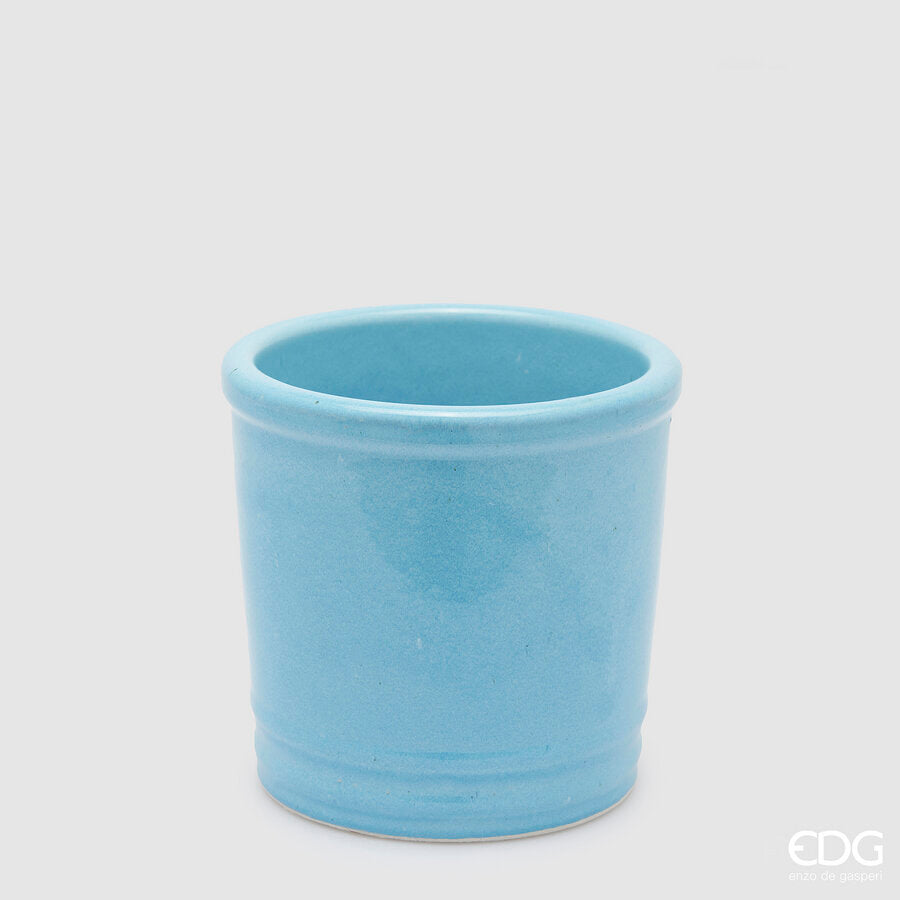 edg enzo de gasperi edg enzo de gasperi vaso glaze cilindro h 18 cm d 18 cm ceramica waterproof colore celeste ean 8059824374899
