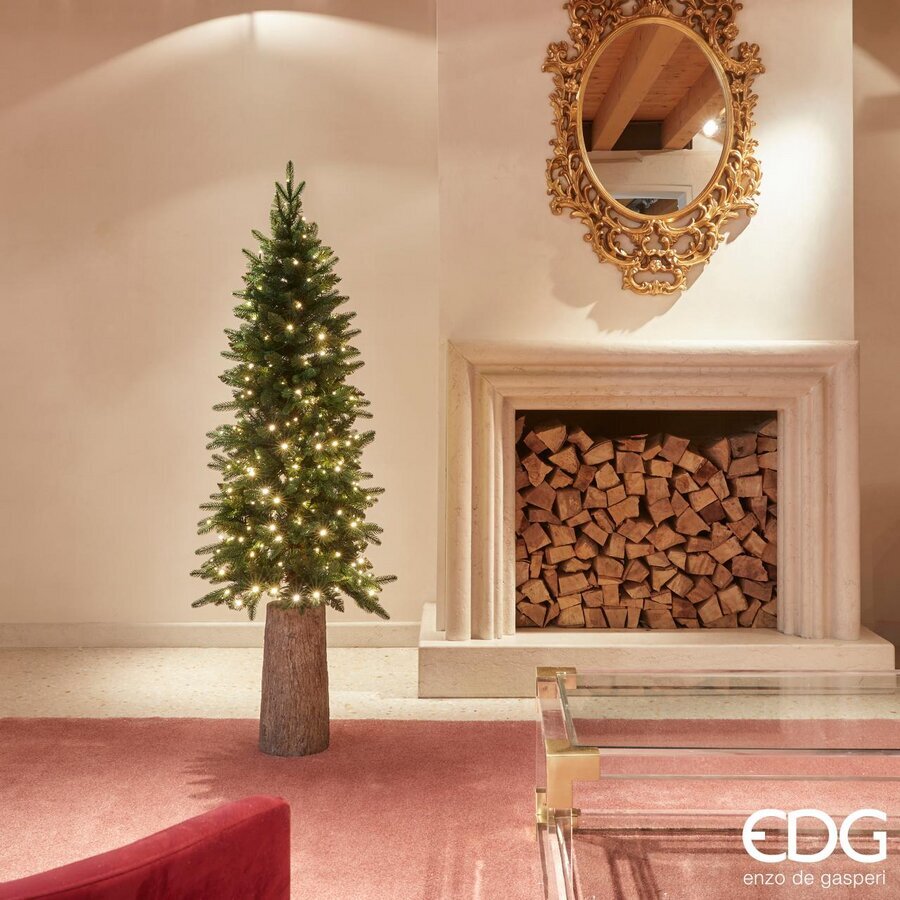 edg_enzo de gasperi edg_enzo de gasperi albero di natale pino slim h 150 cm 260 miniled d 65 cm uso interno verde ean 8059824050144