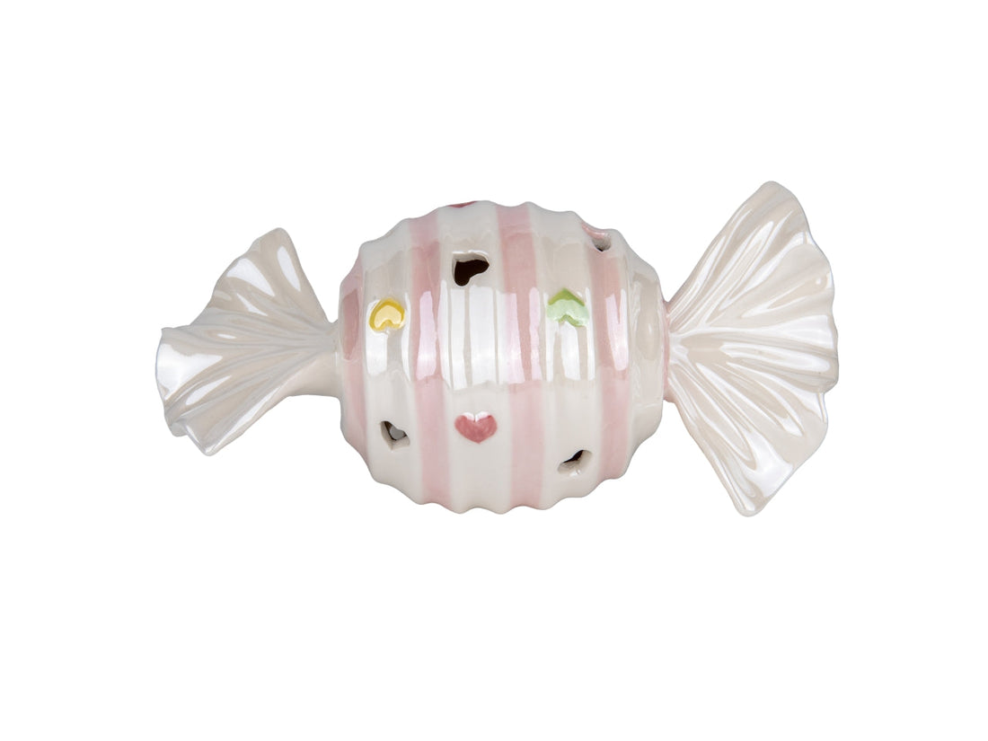 Etm Candy Bonbon Porzellan LED Rosa H. 15 cm