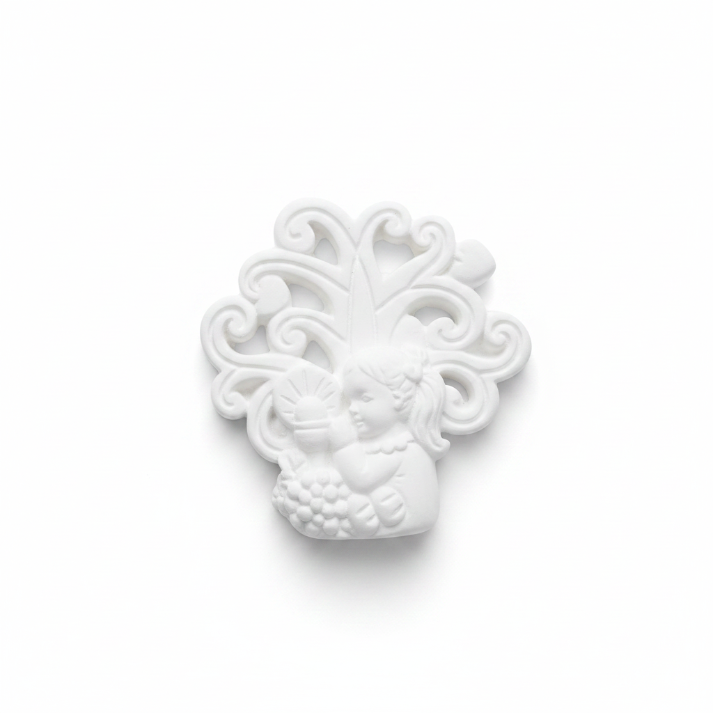 Gesso Albero della Vita con bimba comunione Etm, 4,5 cm 12 PZ: bomboniera e segnaposto fai-da-te. ean 8059973107034