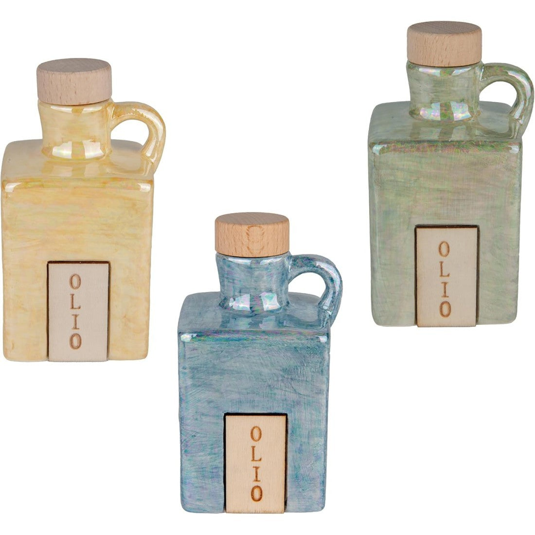 Oliera cubo in porcellana ETM Shine H 11,5 cm, 170 ml, colori misti: dosaggio preciso, design geometrico. Ideale per tavola, bomboniera e regalo.