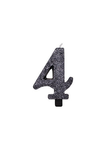 givi italia candelina glitter nero numero quattro 9 5 cm