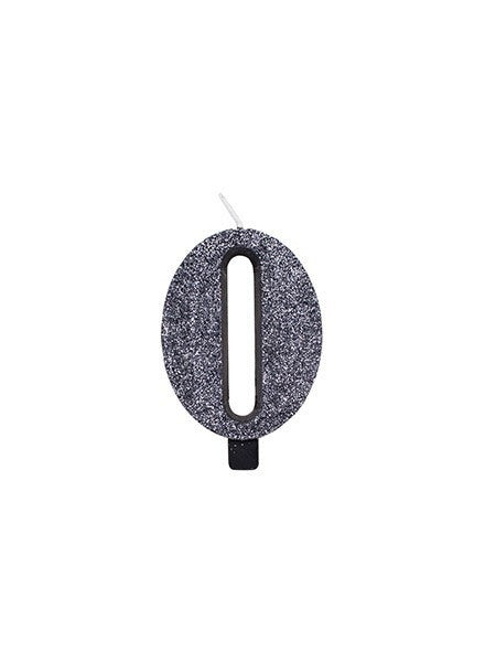 givi italia candelina glitter nero numero zero 9 5 cm