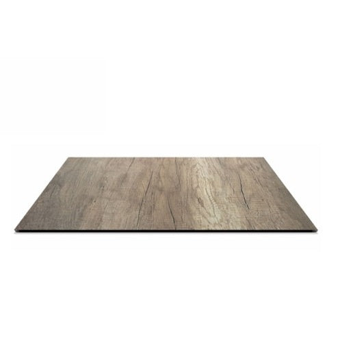 Piano tavolo HPL 70×70 cm sp. 10 mm finitura Country Velwood effetto legno naturale, antigraffio. Made in Italy per bar e ristoranti.