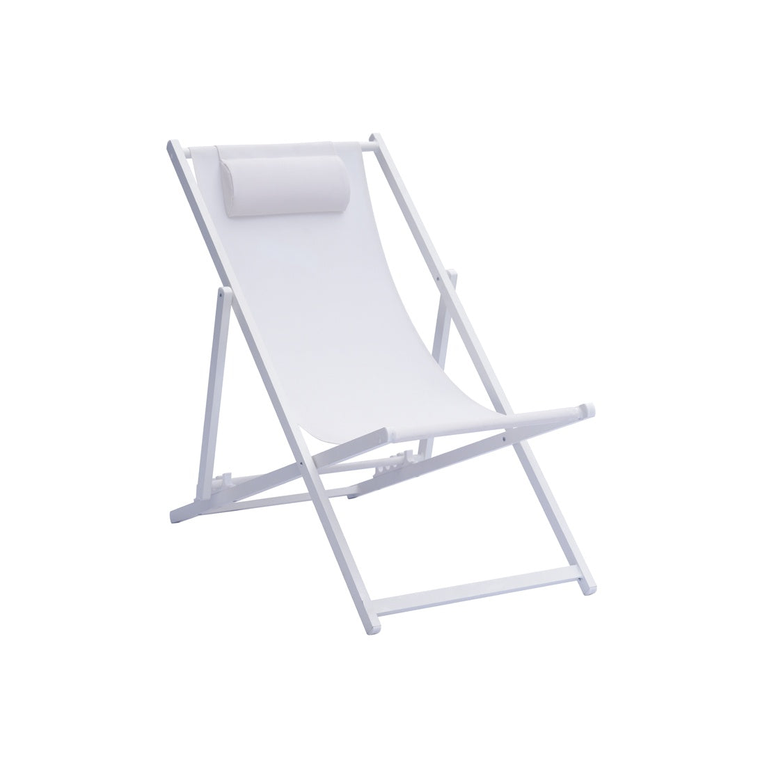 moia greenwood moia greenwood sdraio mare in alluminio bianco e textilene ecru lettino spiaggia regolabile design moderno ean 8013054835698