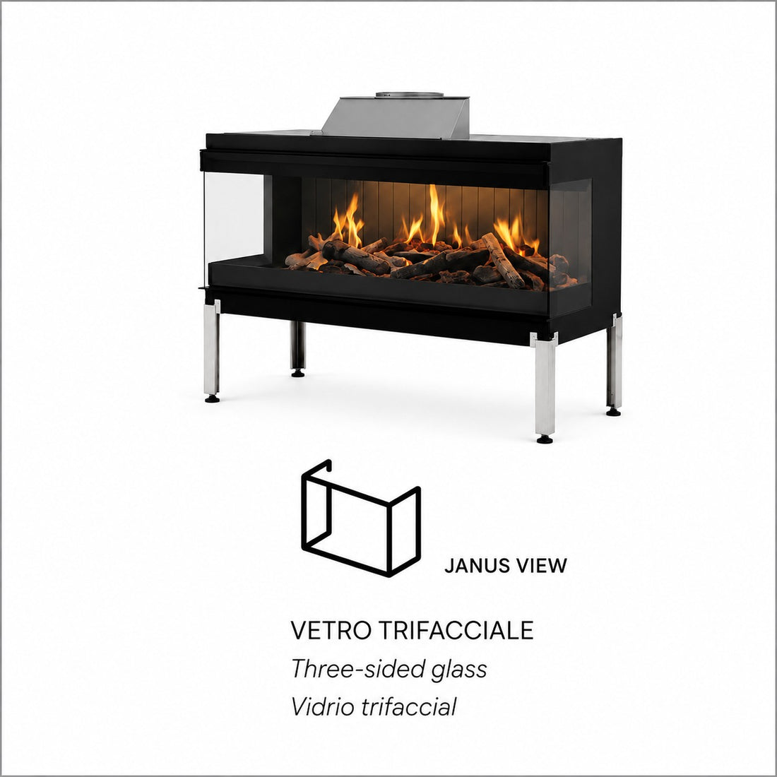 nobis nobis camino elettrico janus 125 senza ventilazione a led 4k fiamma olografica