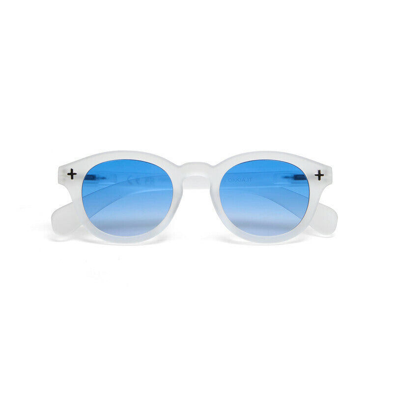 okkia okkia occhiale da sole premontato mod milano soft touch traslucent clear lenti blue ean 8056211375705