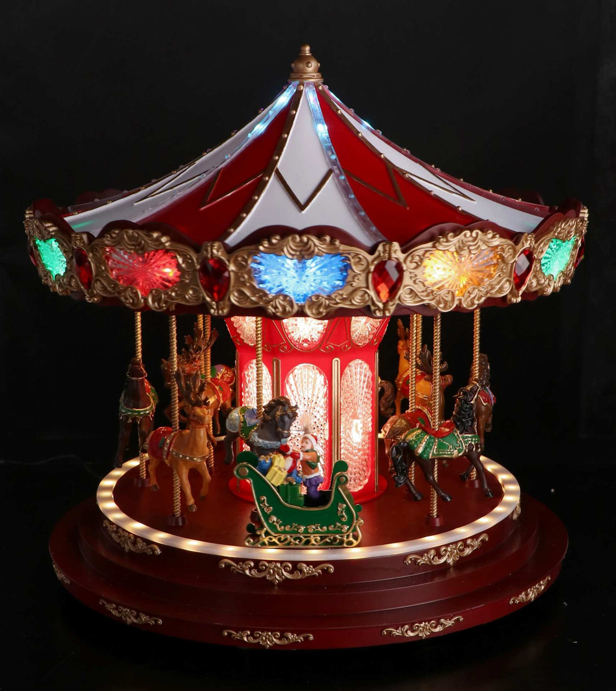 regalo italiano regalo italiano giostra carillon natale con 133 led d 44 cm h 47 cm rosso ean 8057586155237