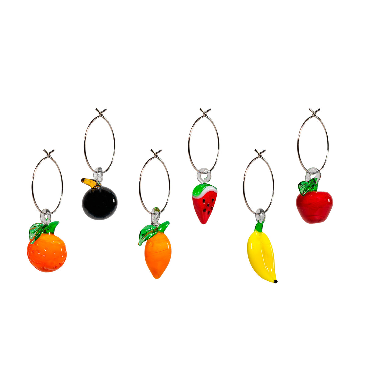 wd lifestyle wd lifestyle set 6 anellini segnaposto vetro colorato decoro frutta ean 8055035685700