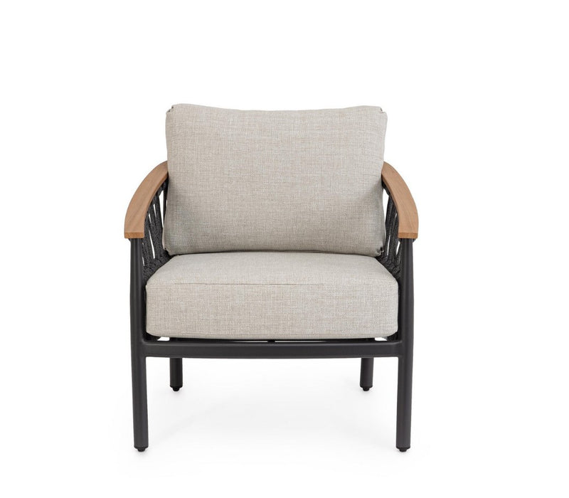 Bizzotto Fenix Loungegarnitur Anthrazit – 3-Sitzer Sofa, 2 Sessel und Beistelltisch Outdoor