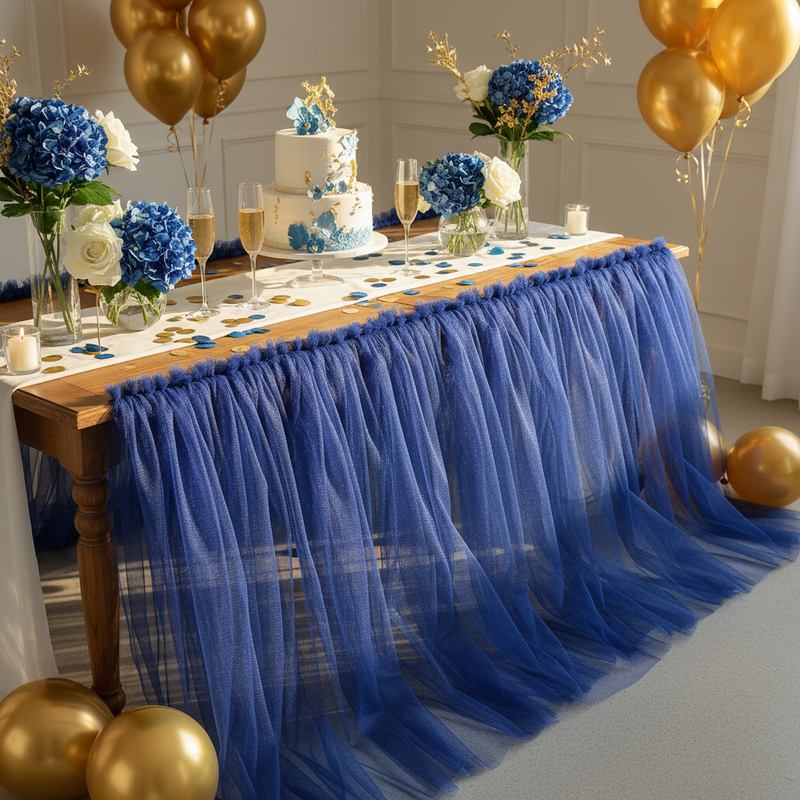 Rotolo Tulle semi-trasparente per bomboniere, decorazioni e fai da te. ARPIMEX rotolo blu royal H 12,5 cm × 100 mt, rete fine, no sfilacciatura ean 8018318188695