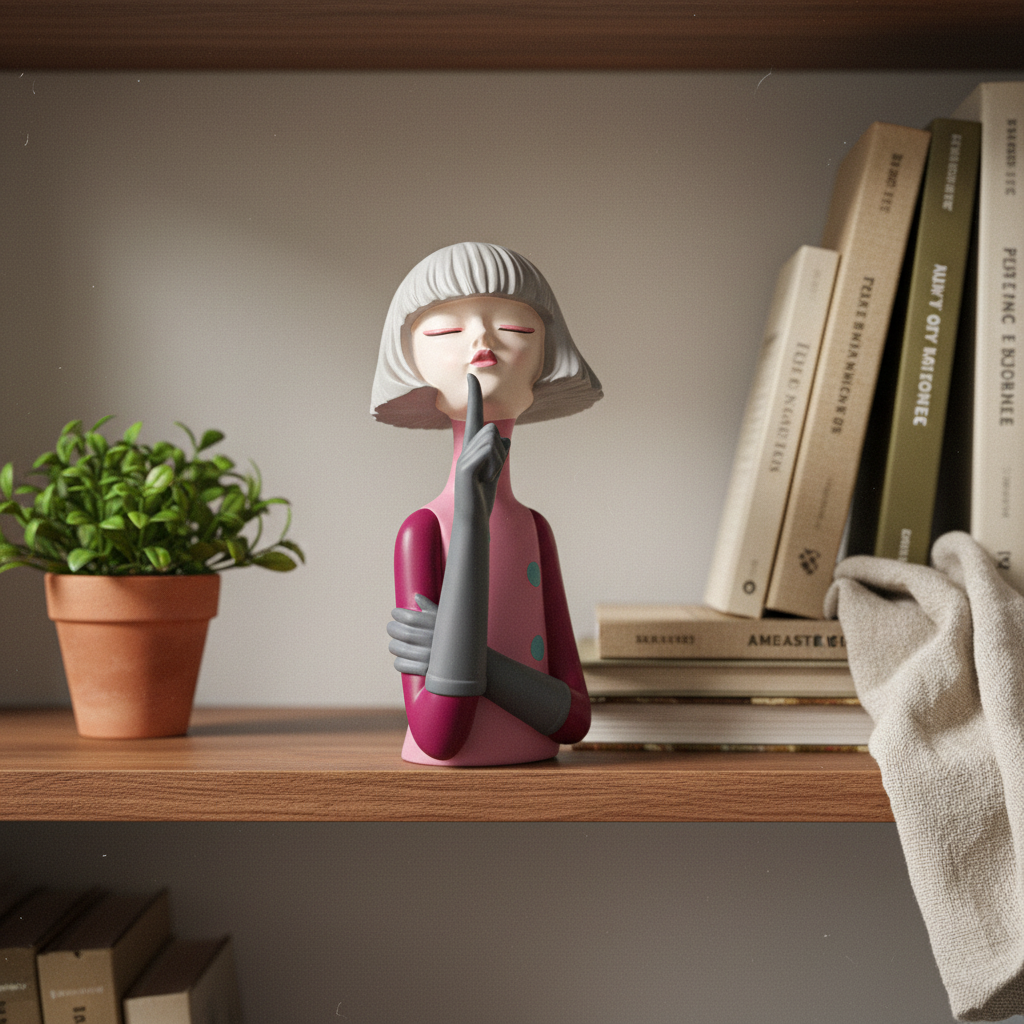 arpimex ar girl resina pensierosa cm 15x18x Decora casa con la statua di resina dipinta 1,65 kg. Regalo originale. ean 8018318653186