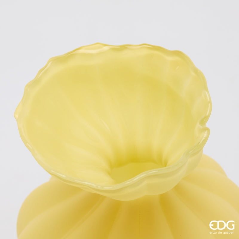 edg enzo de gasperi edg enzo de gasperi vaso flow sinuoso h 305 cm d 195 cm waterproof vetro satinato giallo ean 8059824630599