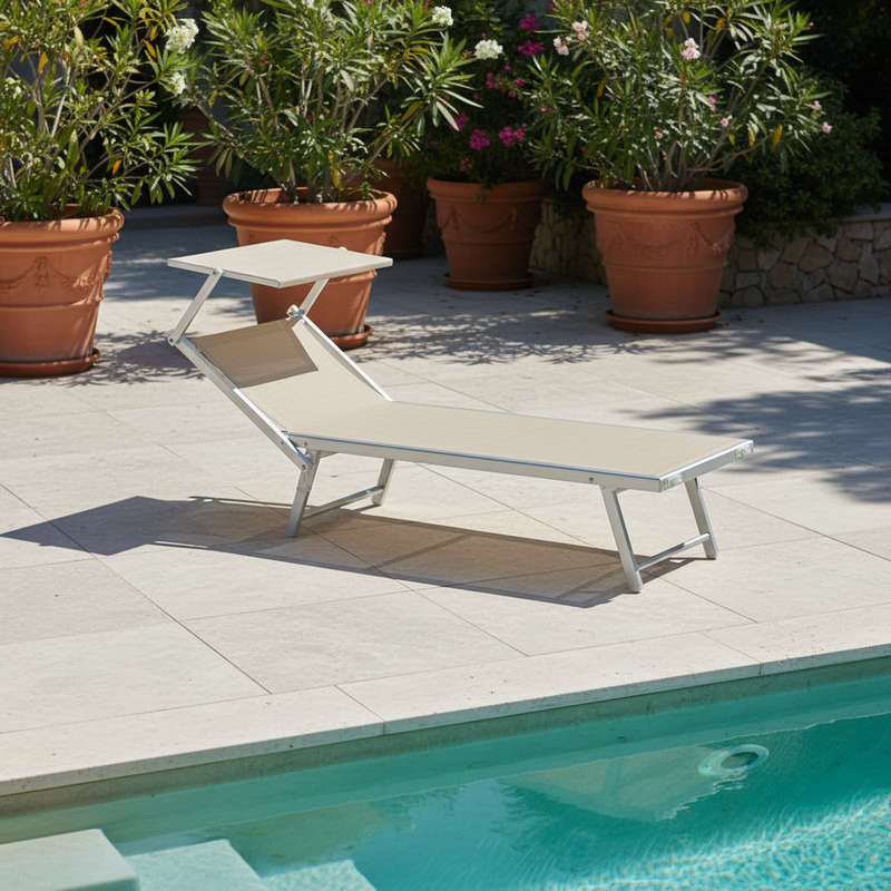 moia greenwood moia greenwood lettino mare con tettuccio in alluminio e textilene sabbia lettino spiaggia regolabile design resistente ean 8013054123573