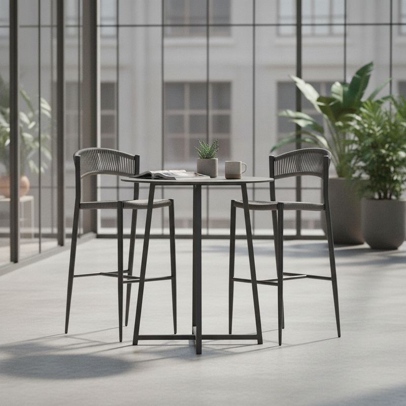 moia greenwood moia greenwood sgabello milano contract in alluminio antracite con corda grigia sgabello outdoor design moderno ean 8013054832949