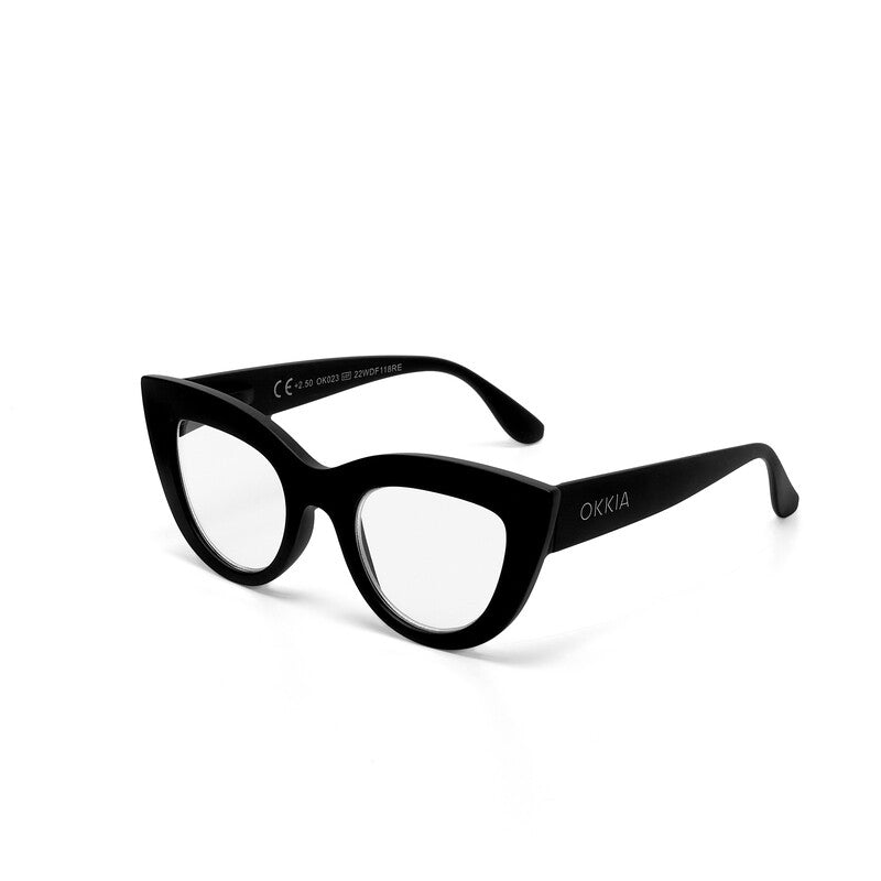 okkia okkia occhiale da lettura mod claudia premontato gatto soft touch spring nero diottrie 3 00 ean 8055773192959
