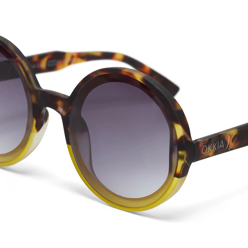 okkia okkia occhiale da sole premontato mod monica round havana yellow ean 8052862288999